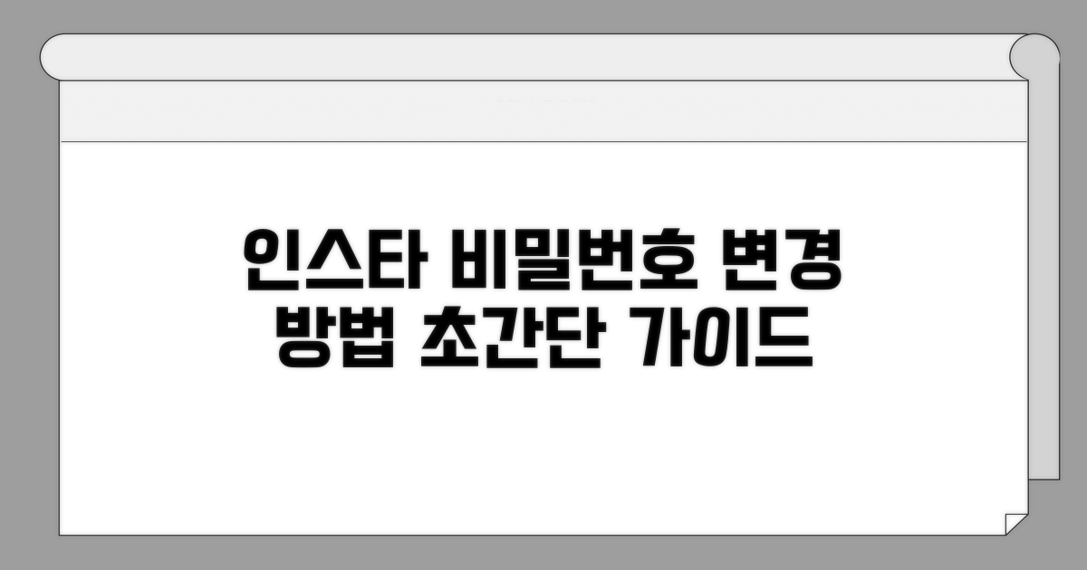 인스타그램 비밀번호 변경 방법