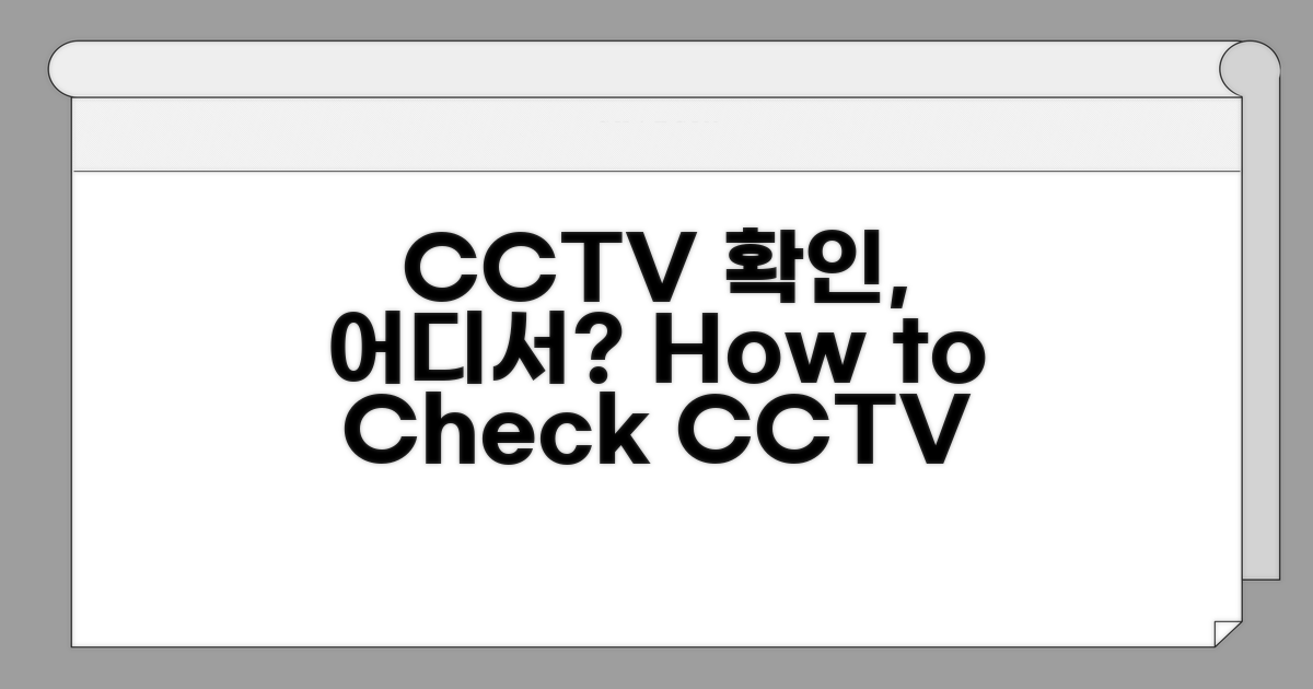 CCTV 확인, 어디서 어떻게?
