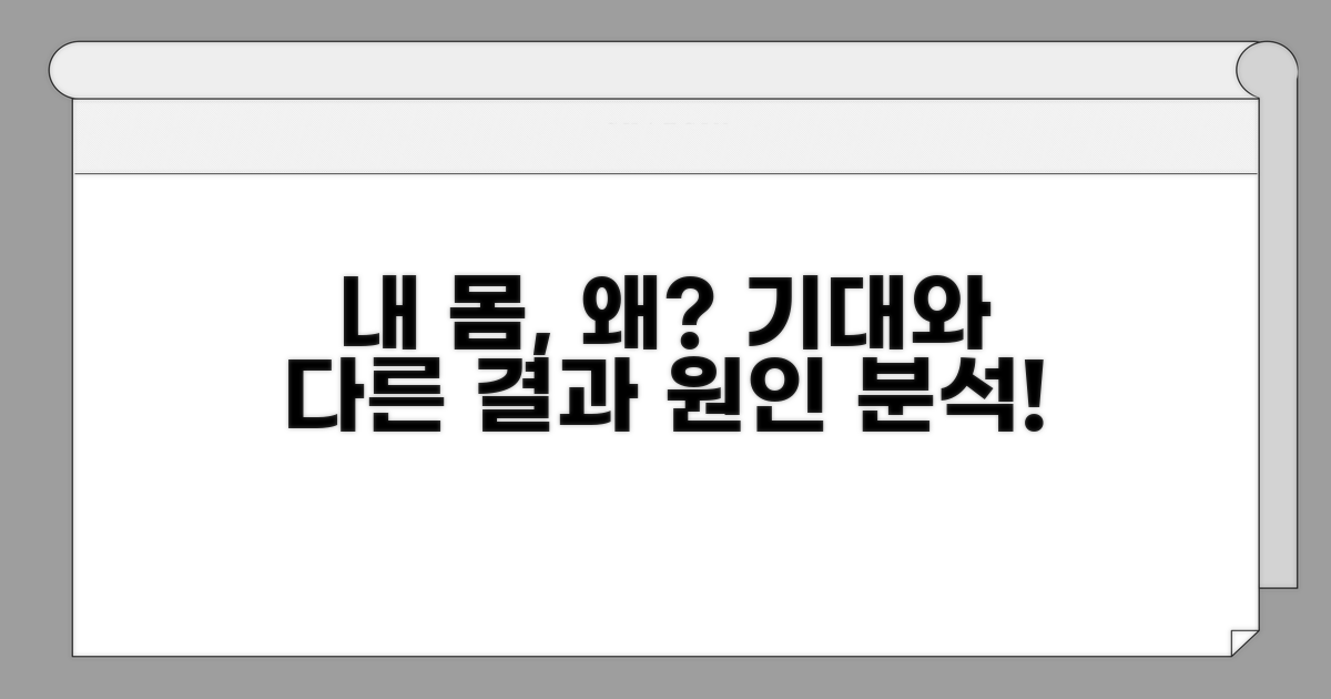 결과와 다른 내 몸, 이유는 뭘까?