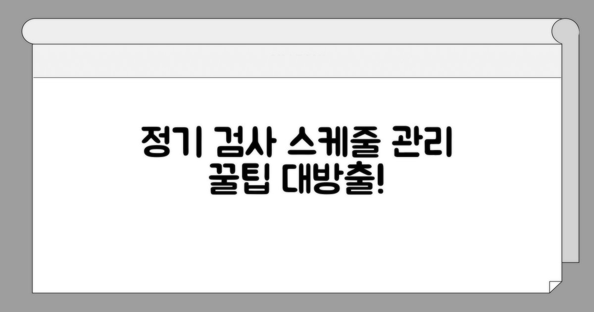 정기 검사 스케줄 관리 꿀팁