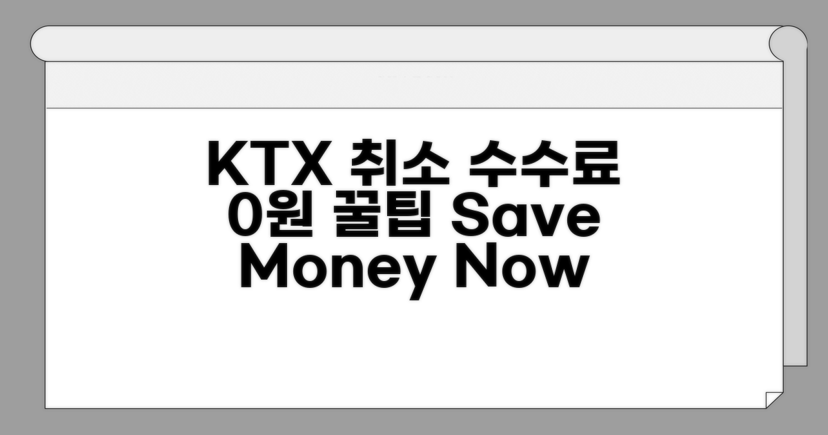 KTX 취소 수수료 절약 꿀팁