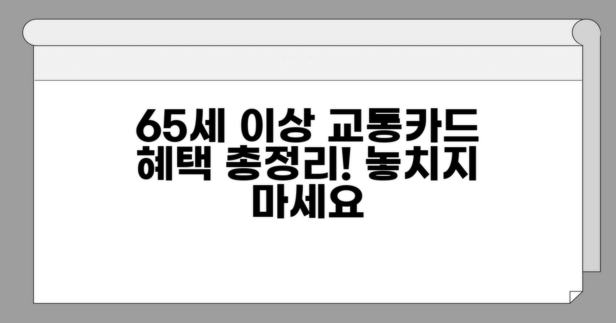 65세 이상 교통카드 혜택 총정리