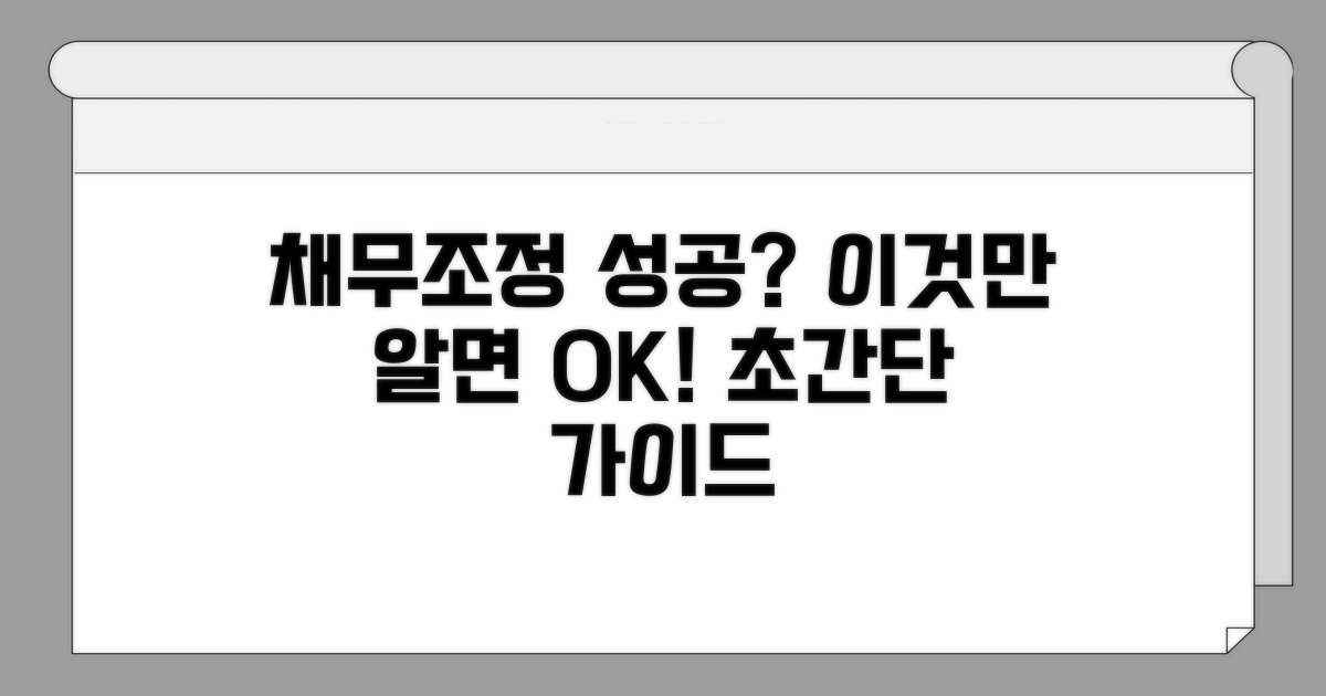 성공적인 채무조정, 이것만 알면 돼!