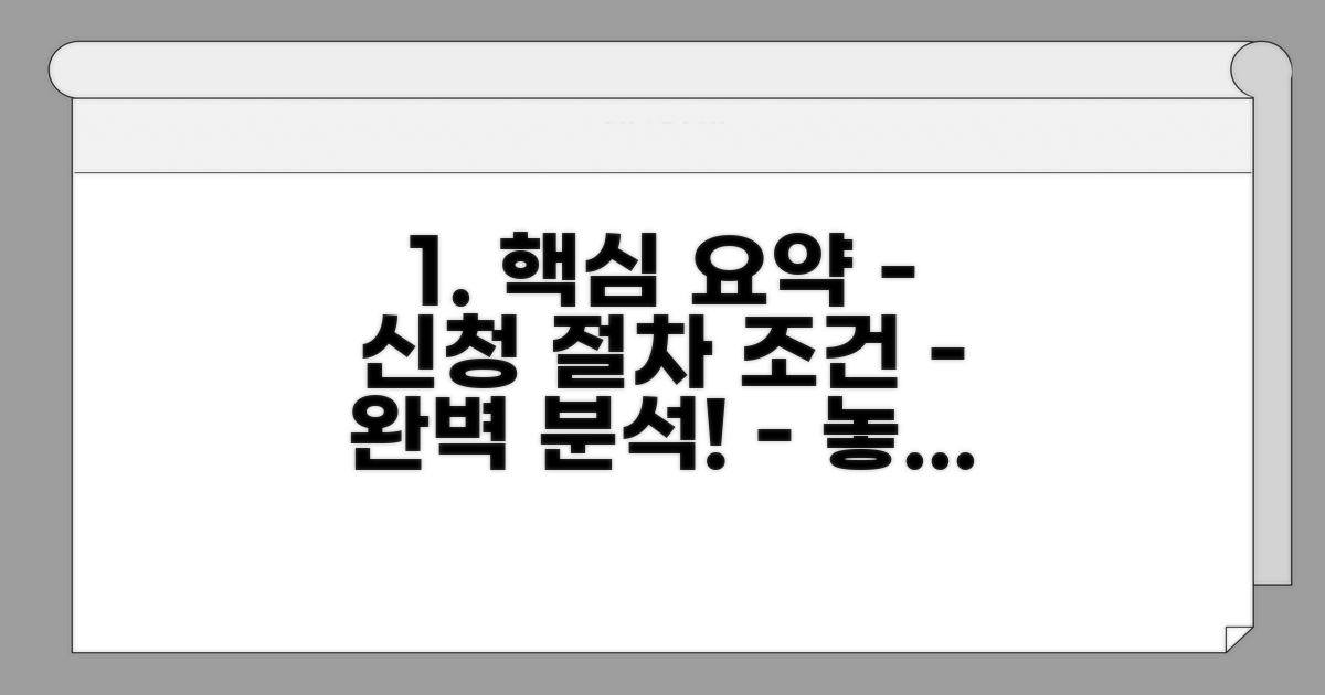 진행 절차와 신청 조건 완전 분석
