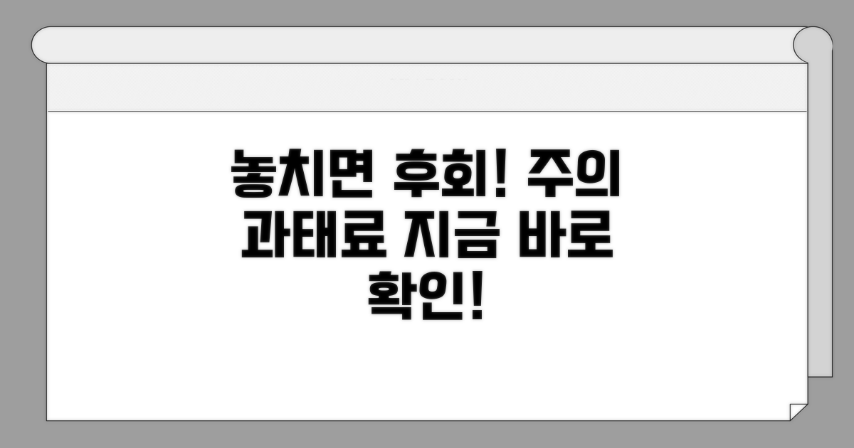 놓치면 후회! 주의사항과 과태료