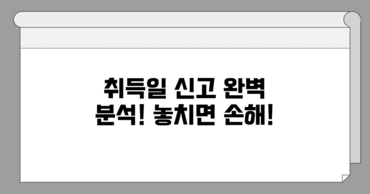 취득일 기준 신고 방법 상세 분석
