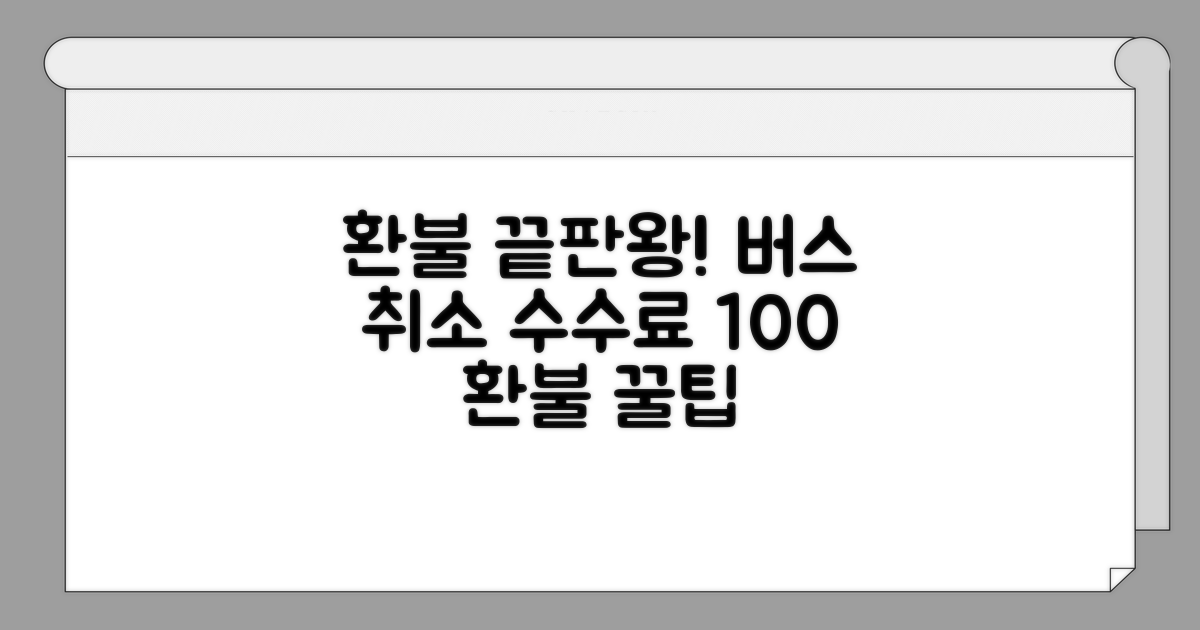 시외버스 취소 수수료, 이것만 알면 끝!