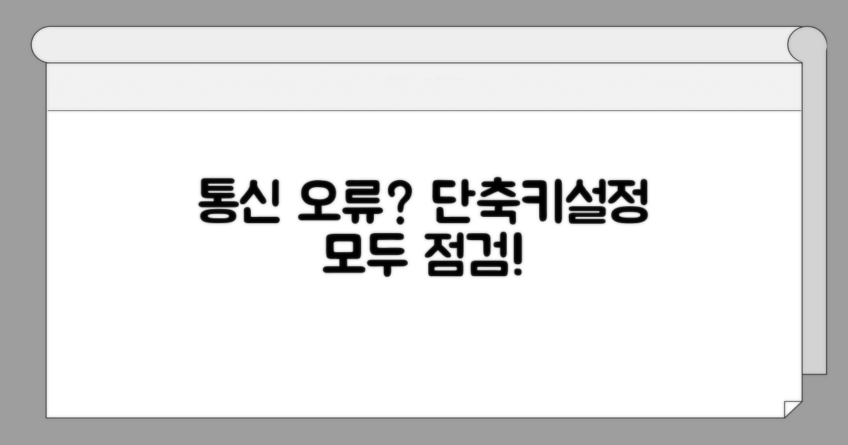 통신 불량, 단축키, 앱 설정 점검