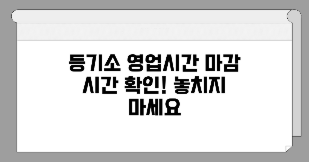등기소 영업시간과 마감 시간