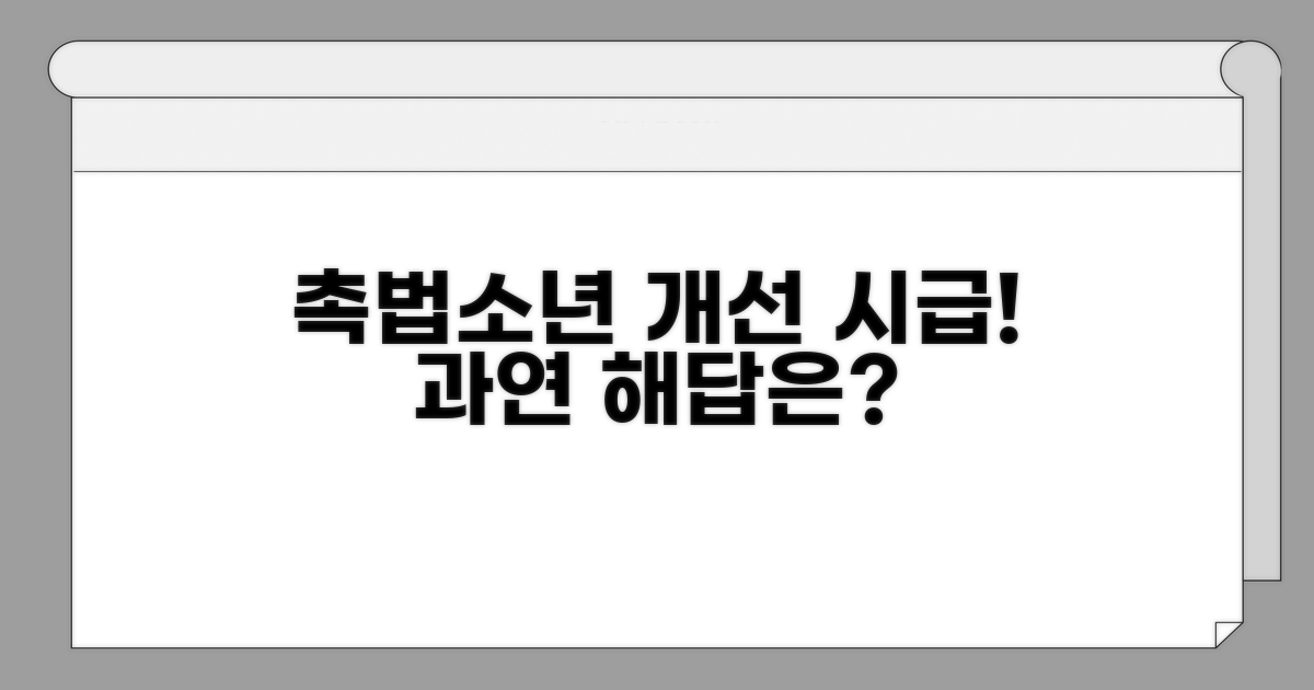 촉법소년 제도, 이렇게 개선해야