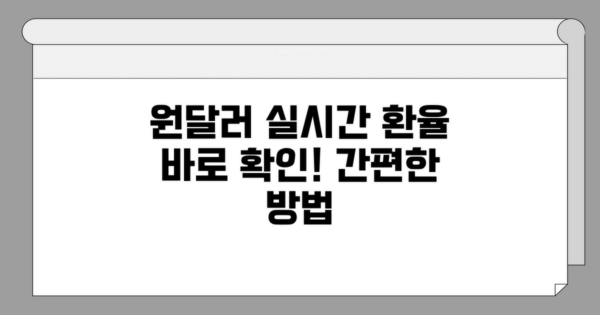 원달러 환율 실시간 확인 방법