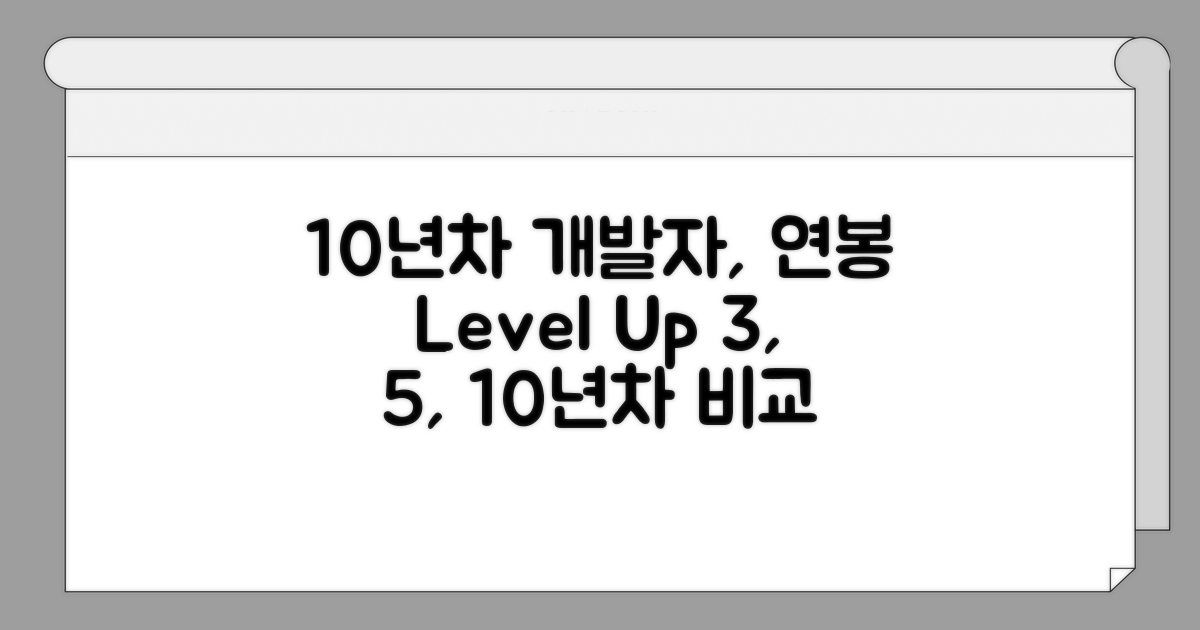 3년차, 5년차, 10년차 개발자 연봉 비교
