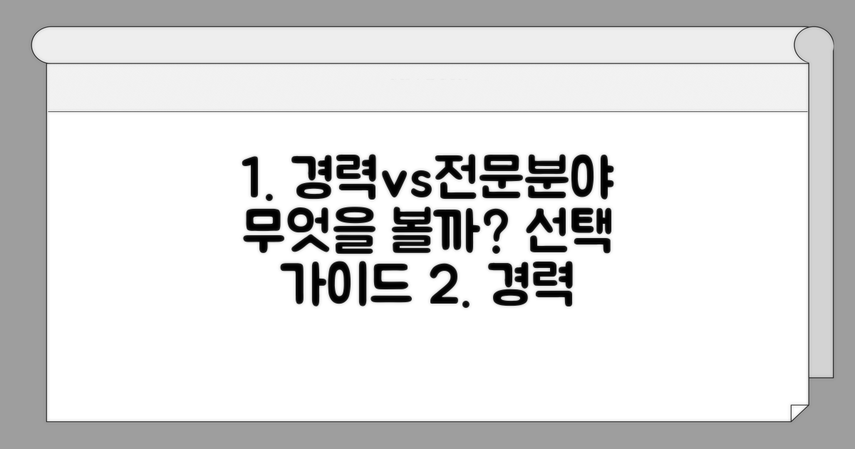 경력과 전문 분야, 무엇을 봐야 할까?