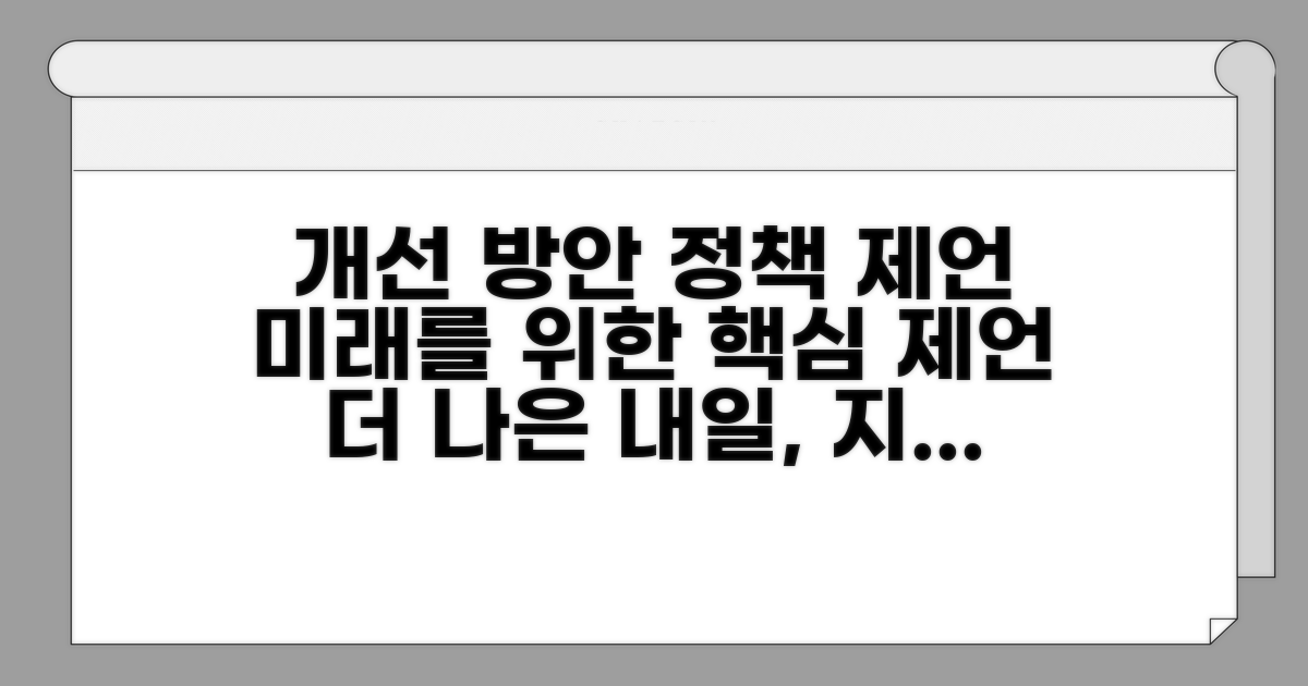 개선 방안과 정책 제언