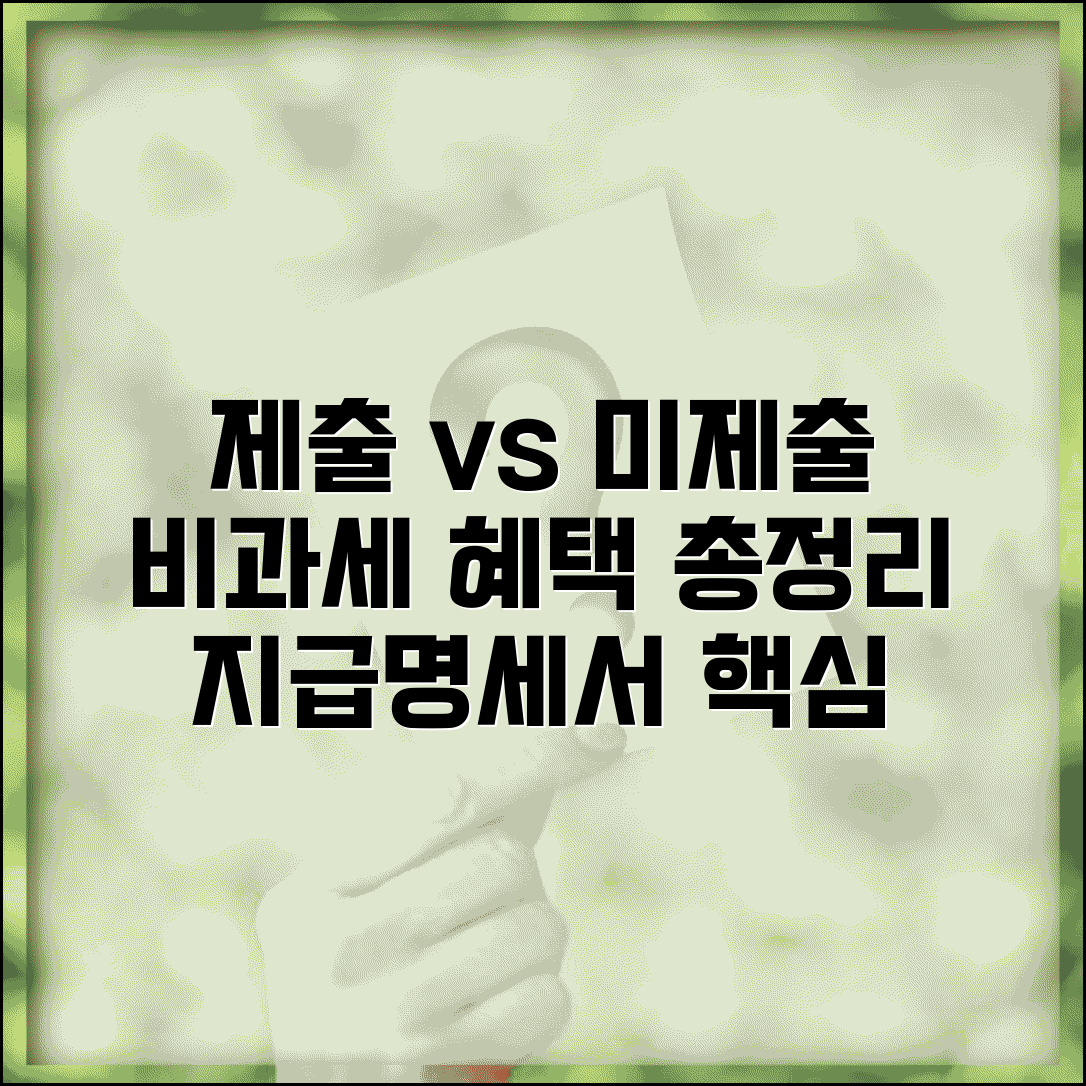제출비과세 미제출비과세 차이 | 지급명세서 제출 시 비과세 혜택 총정리