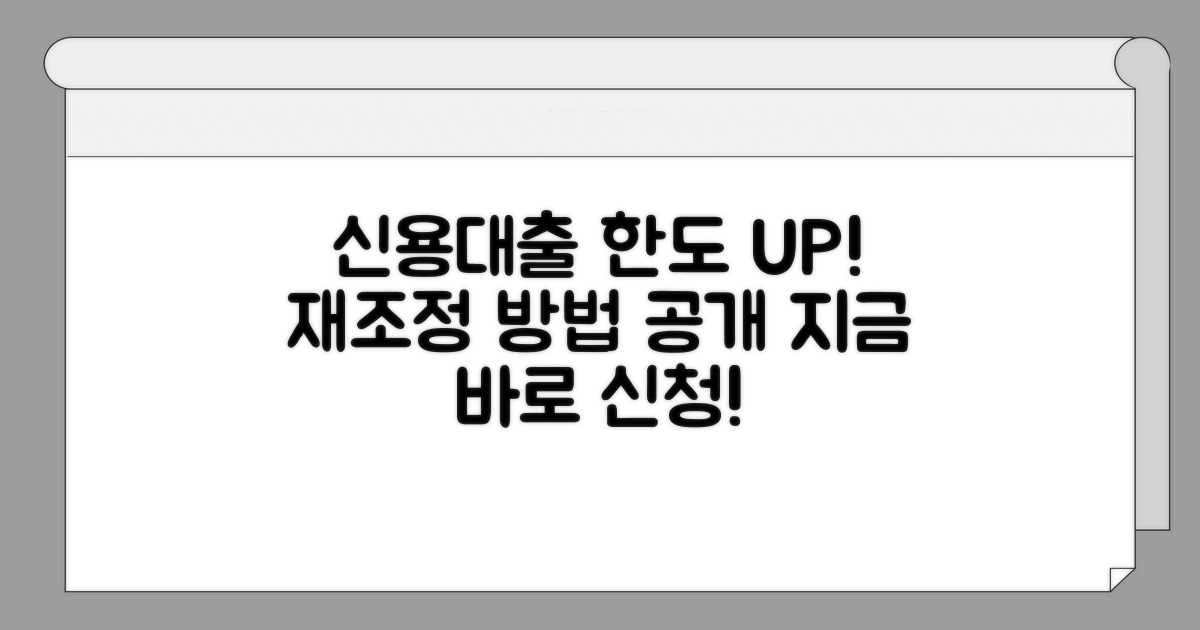 신용대출 한도 재조정, 이렇게 요청하세요