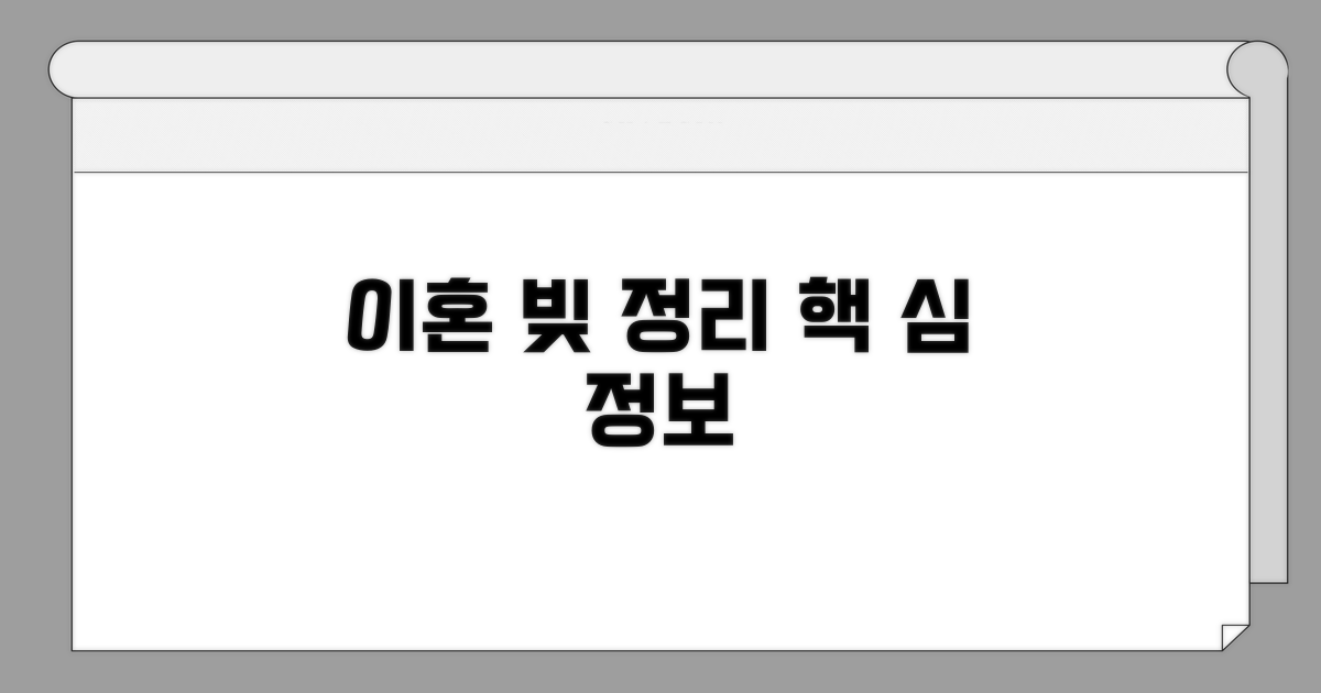 이혼시 빚 처리 핵심 정보