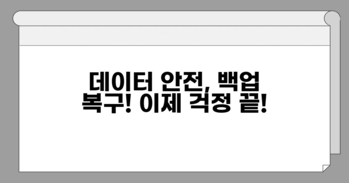 데이터 백업과 복구 절차