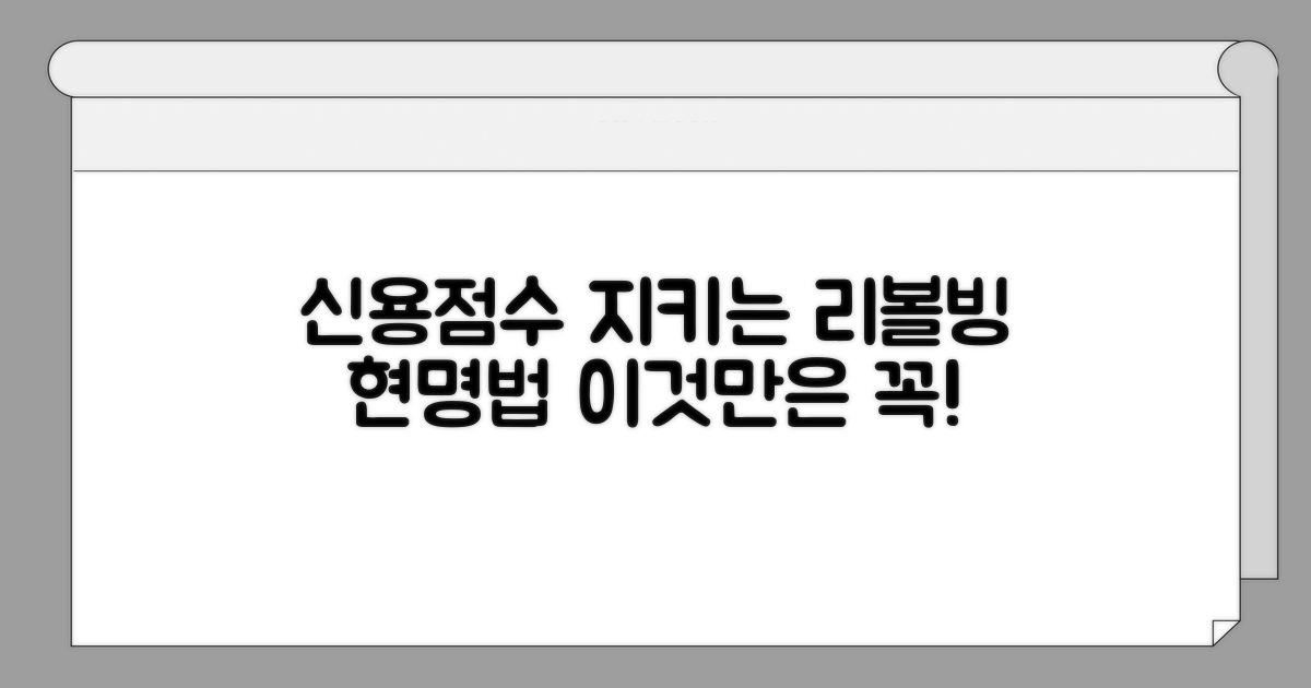 신용점수 하락 막는 리볼빙 현명하게 사용법