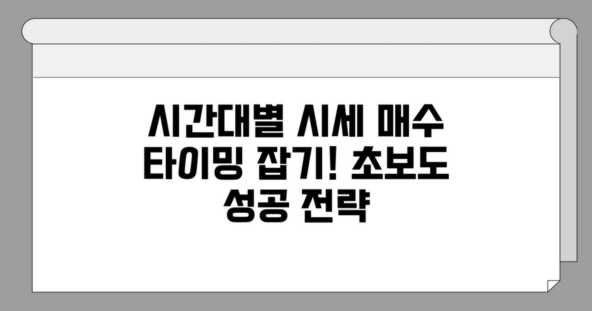 시간대별 시세 변동, 매수 전략 세우기