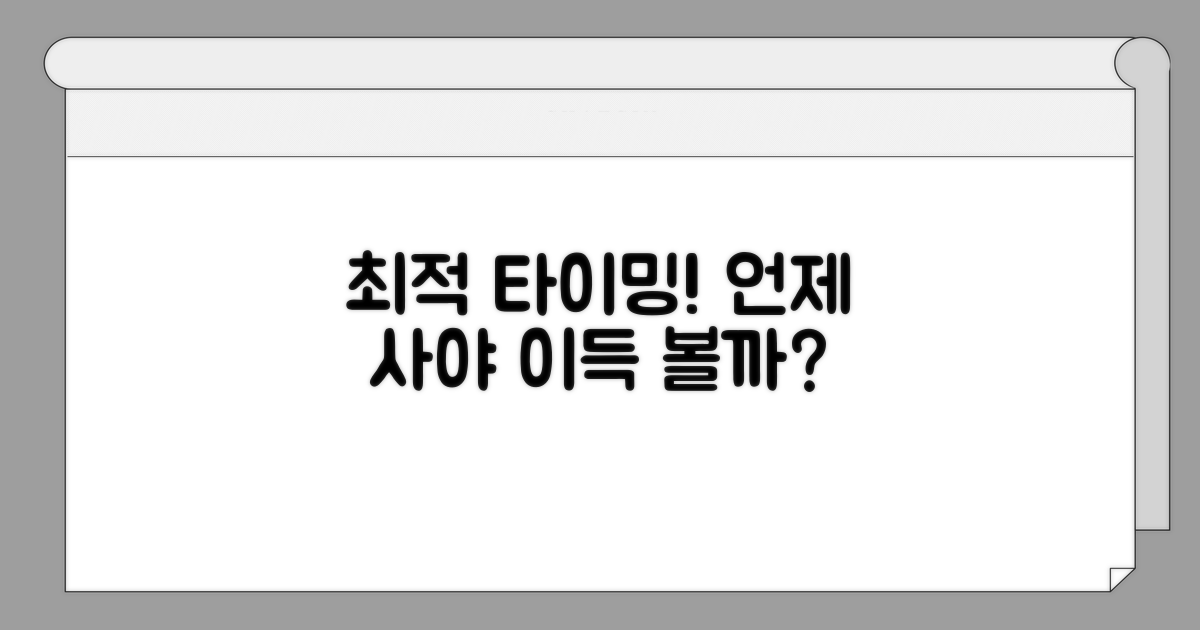 언제 사야 이득일까? 최적 타이밍 찾기