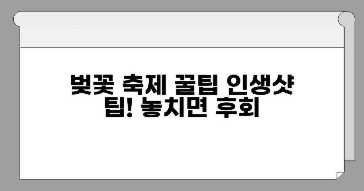 벚꽃 축제 제대로 즐기는 꿀팁