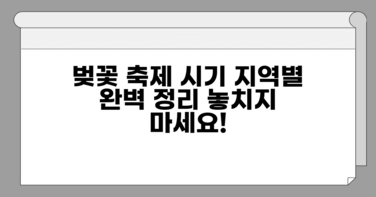 지역별 벚꽃 축제 시기 완벽 정리