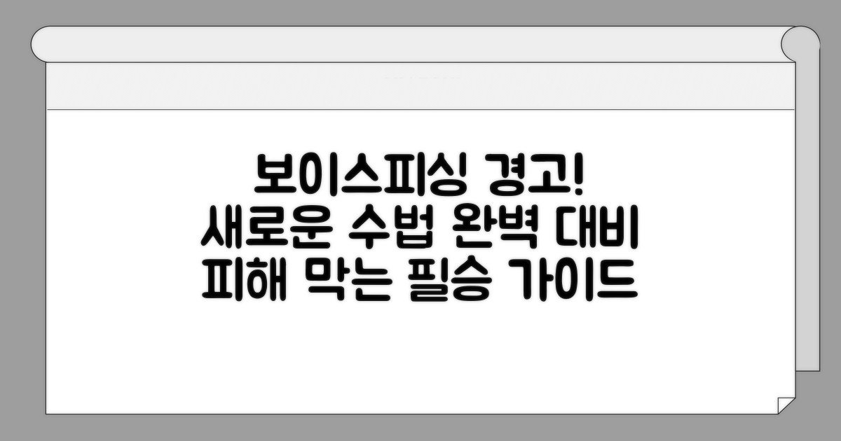 신종 보이스피싱 피해 예방 가이드