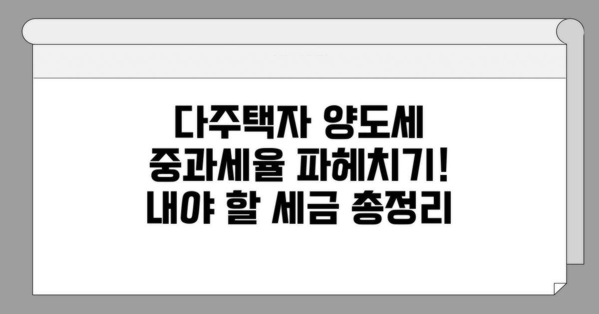 다주택자 양도세 중과 세율 완벽 분석