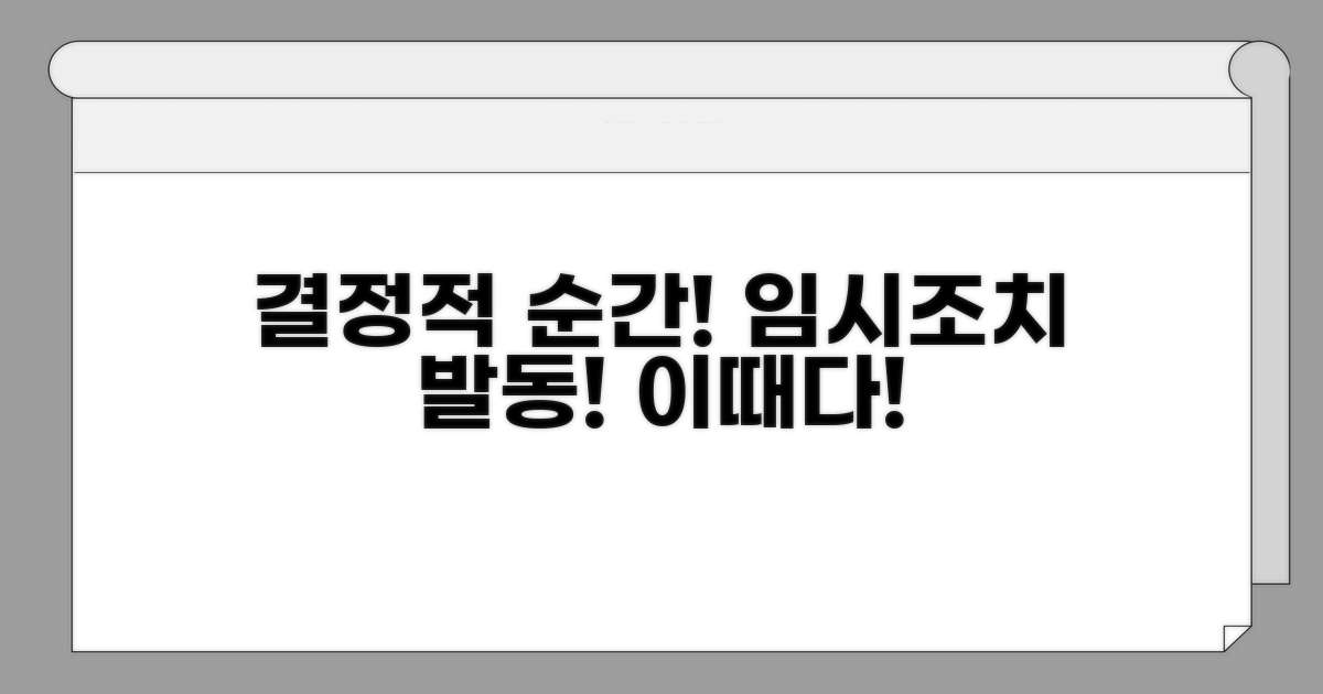 결정적 순간, 임시조치 발동 시점