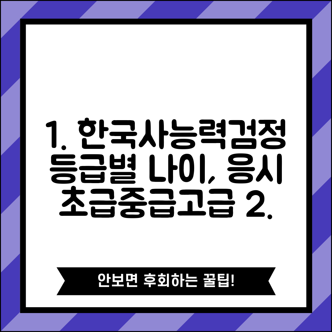 한국사능력검정시험 등급별 나이 | 한국사 시험 초급 중급 고급 응시