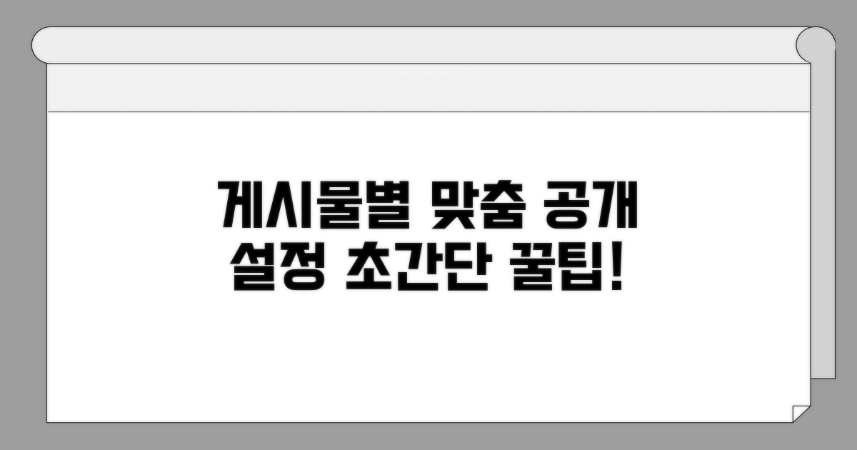 게시물별 맞춤 공개 설정법