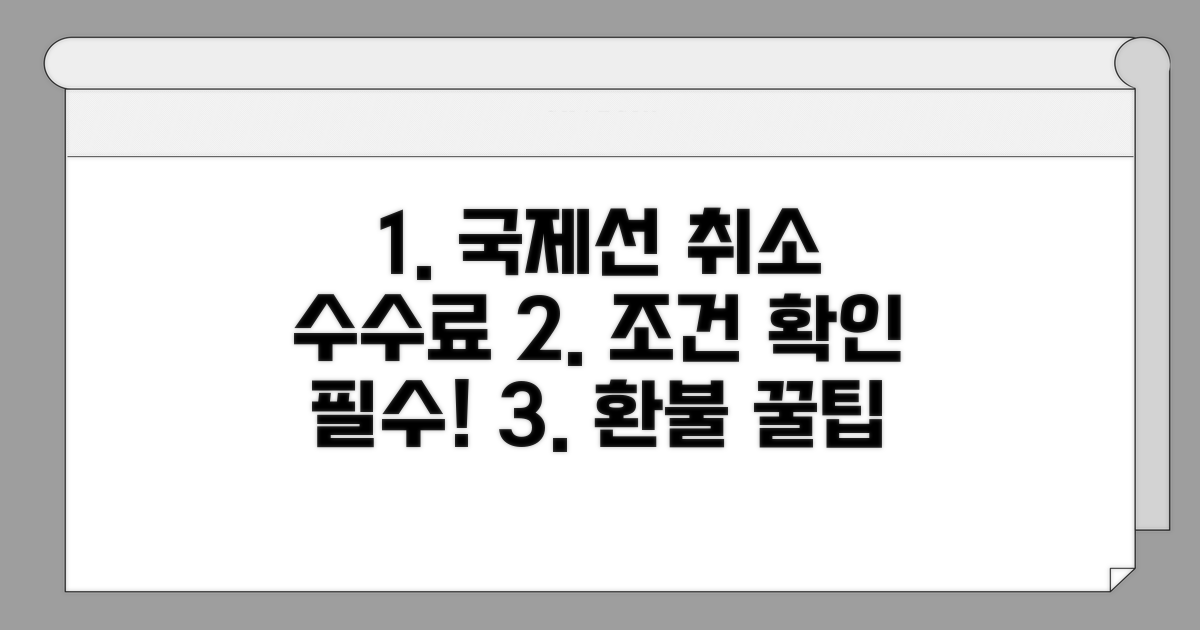 국제선 취소 수수료 조건 알아보기