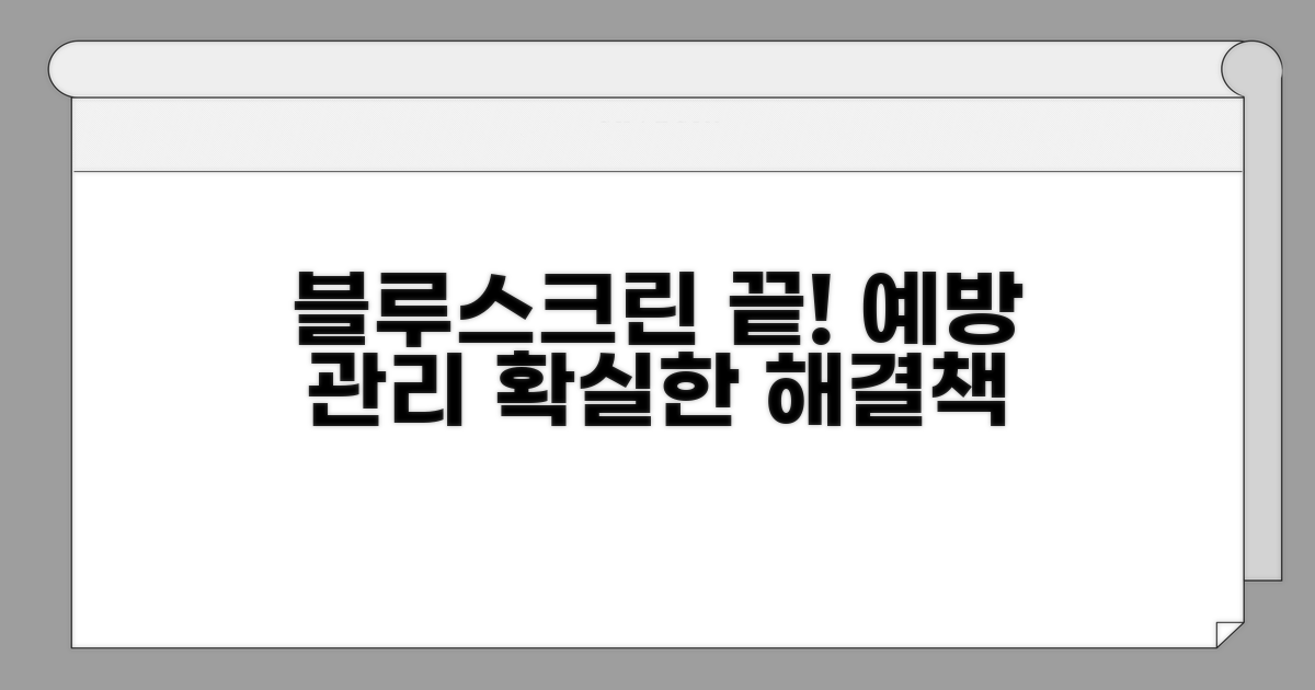 예방과 관리, 블루스크린 끝!