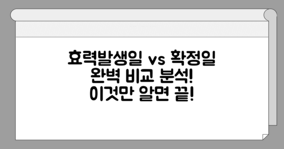 효력 발생일과 확정일 완벽 분석