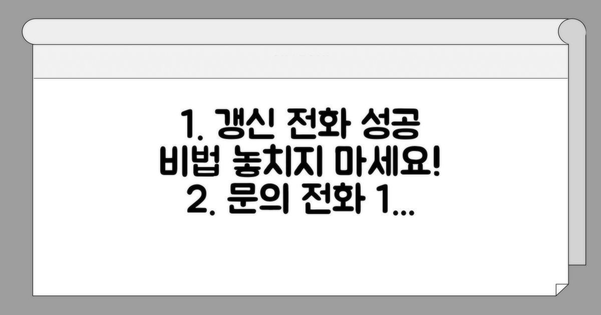 갱신 대행 문의 전화 활용법