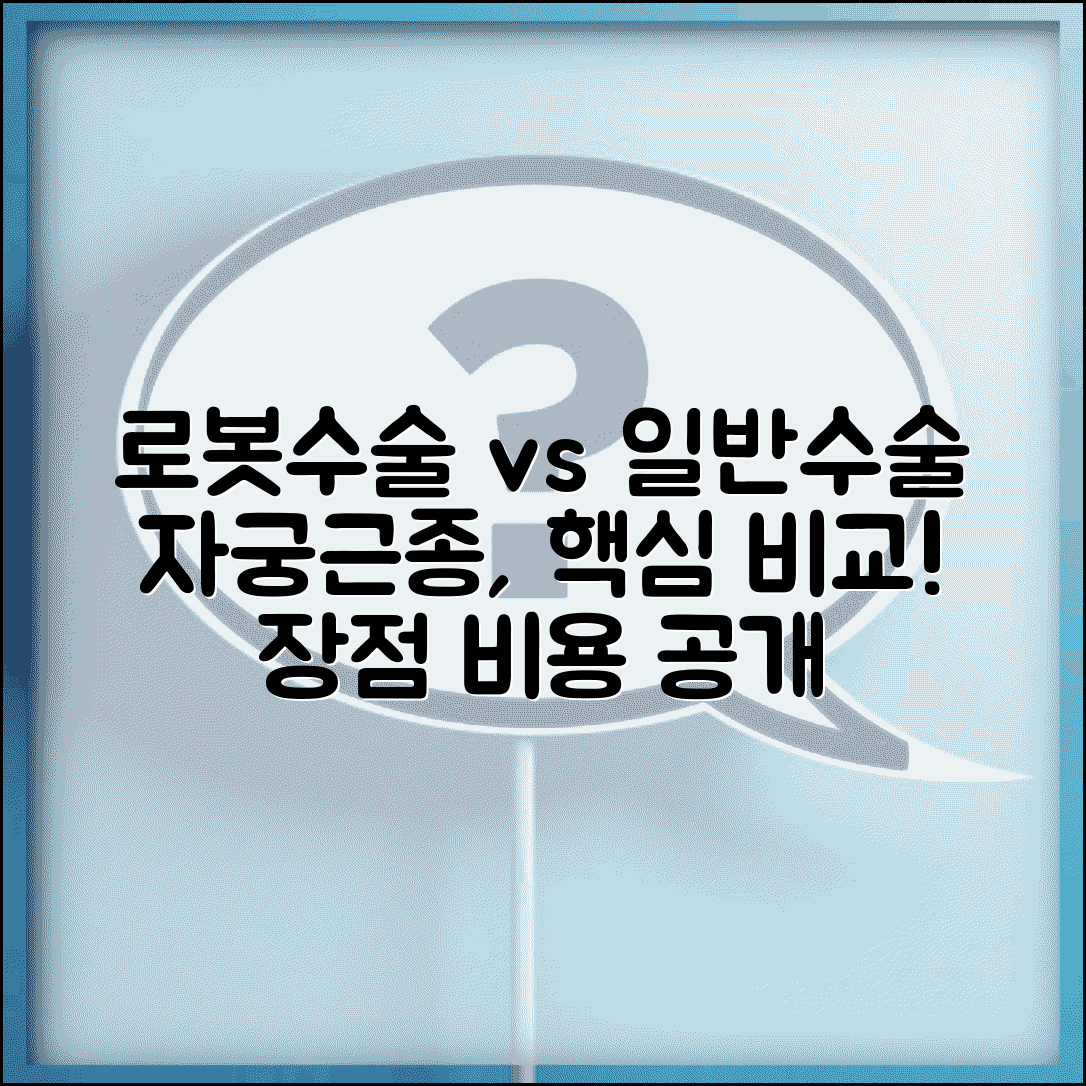 자궁근종 로봇수술 장점과 비용 | 일반 수술과의 차이 비교