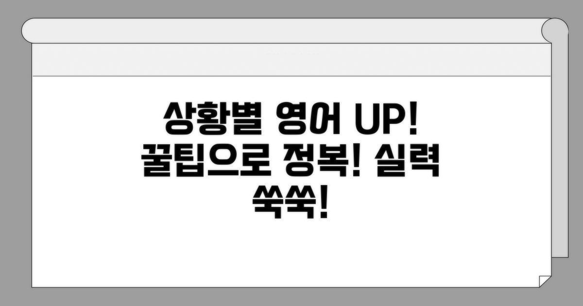 상황별 영어 표현 능력 UP! 꿀팁