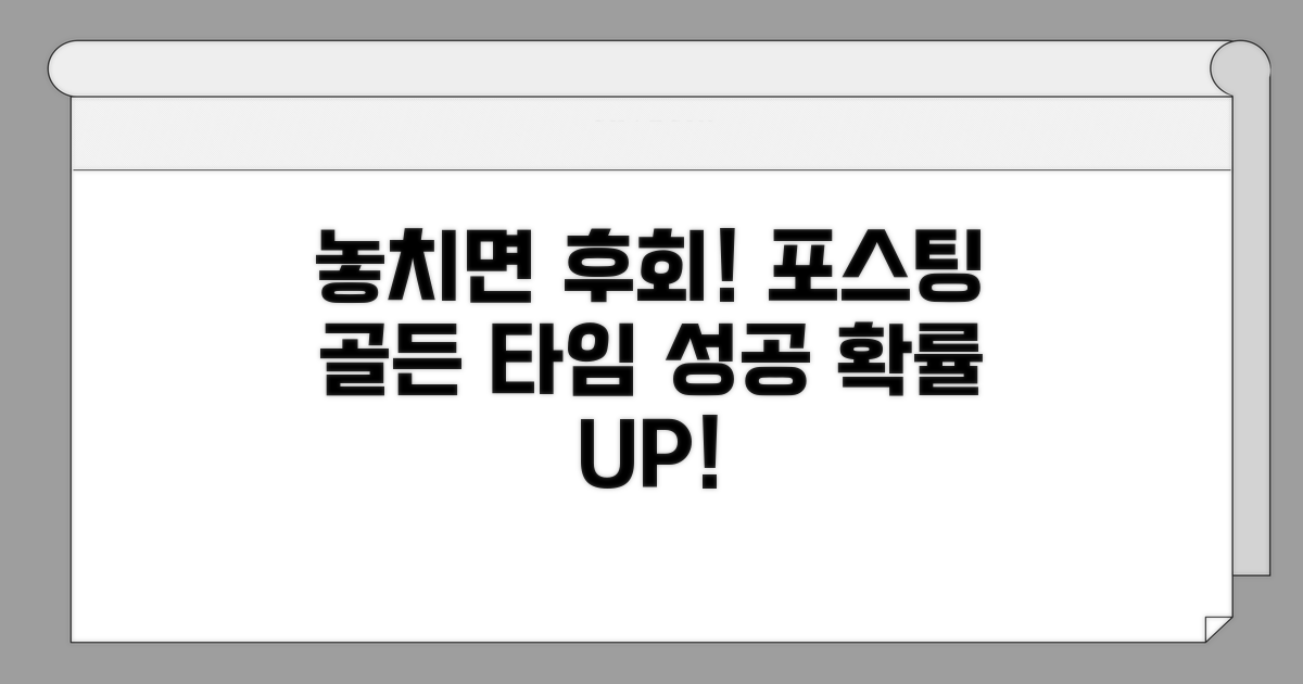 놓치면 손해! 포스팅 시간대 핵심 팁