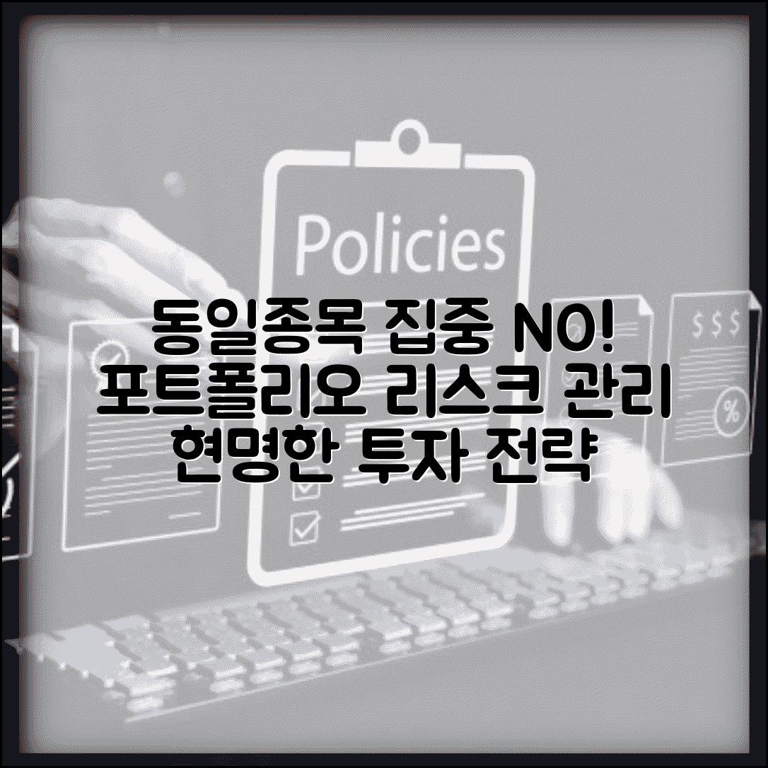 동일종목 투자한도 관리 | 집중투자 한도 | 리스크 관리 | 분산투자 | 포트폴리오 | 투자 전략 | 규제 준수