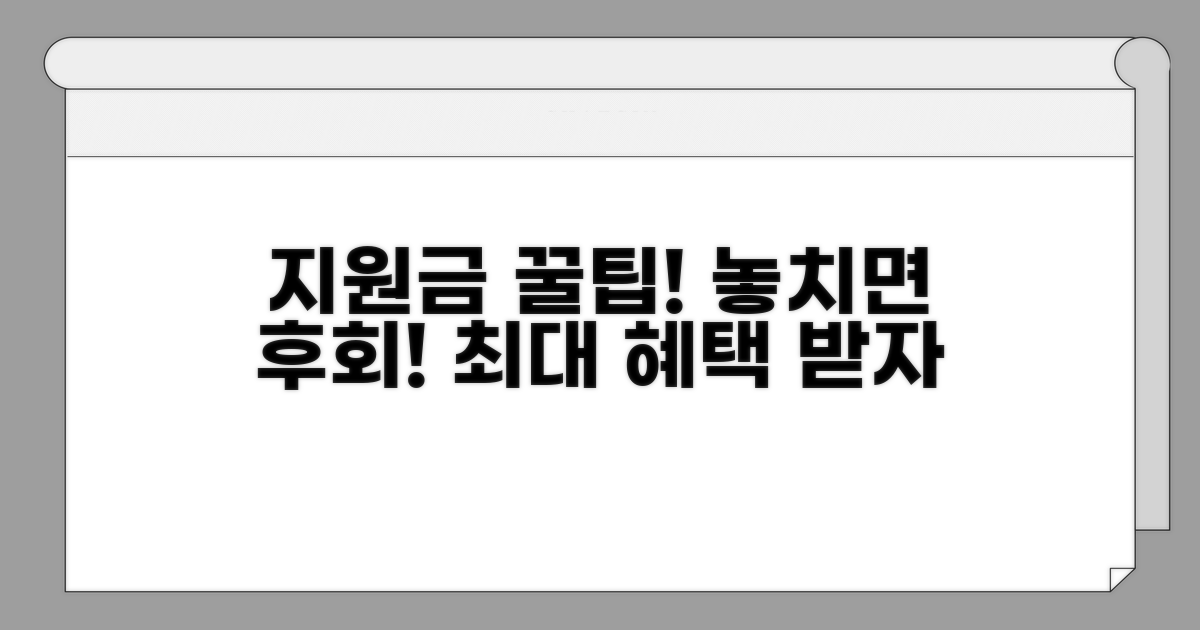 놓치면 후회! 지원금 활용 팁