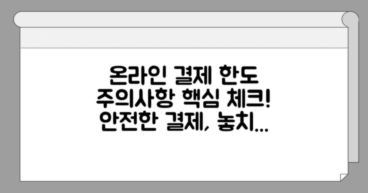 온라인 결제 한도 및 주의사항 체크