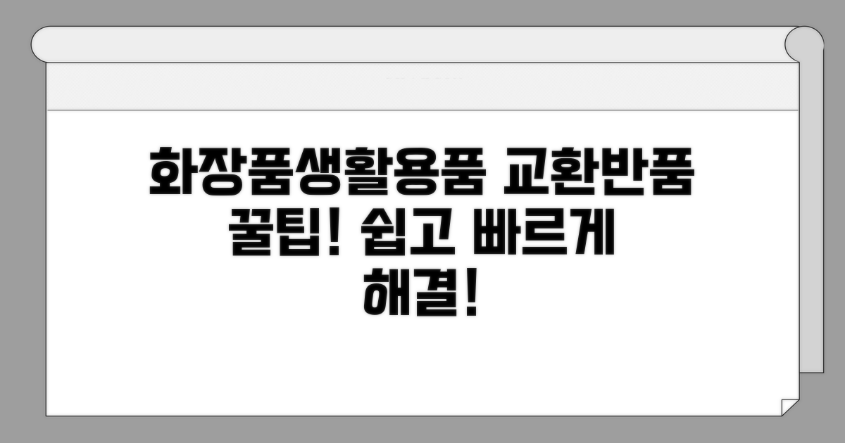화장품/생활용품 교환 반품 절차