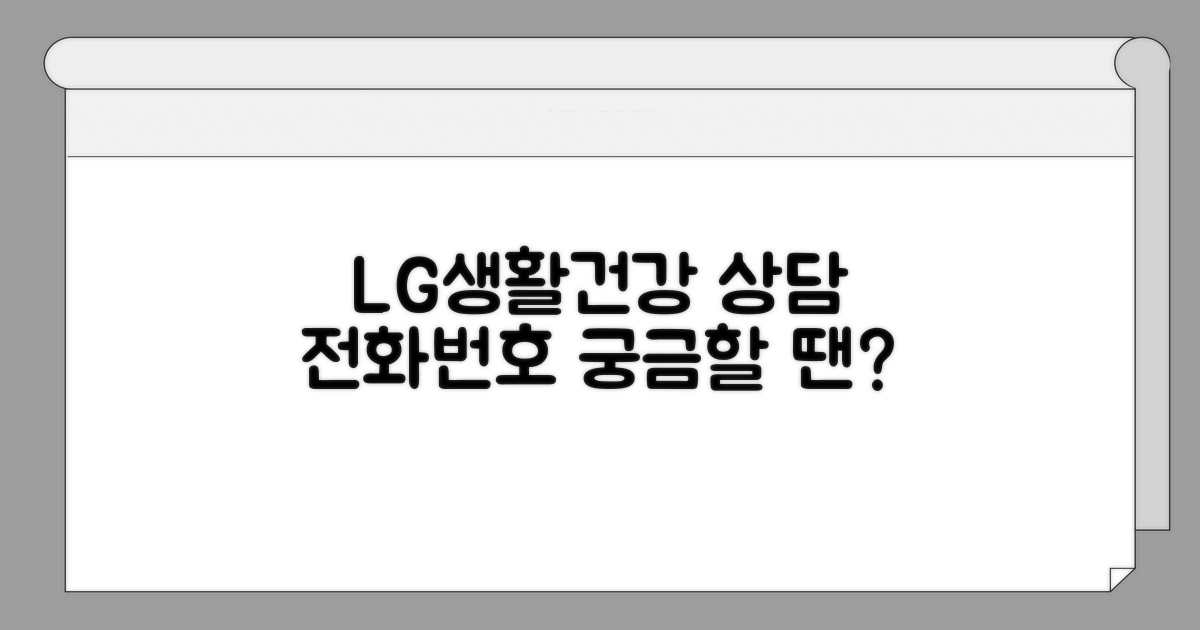 LG생활건강 상담 전화번호 안내