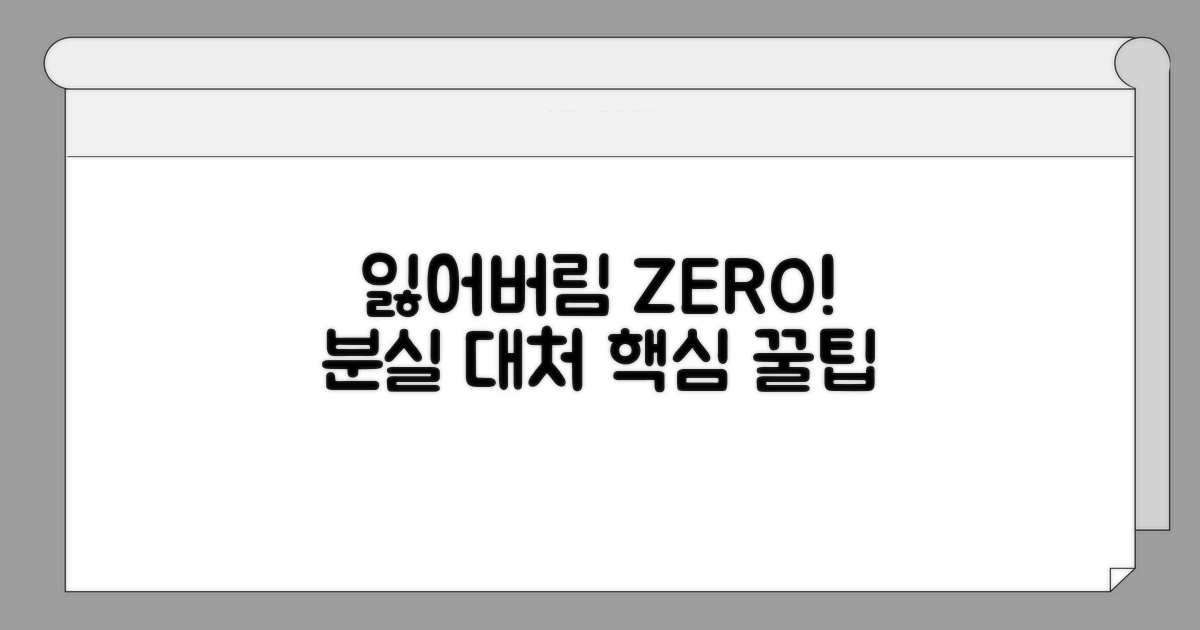 미리 준비하는 분실 대처 팁