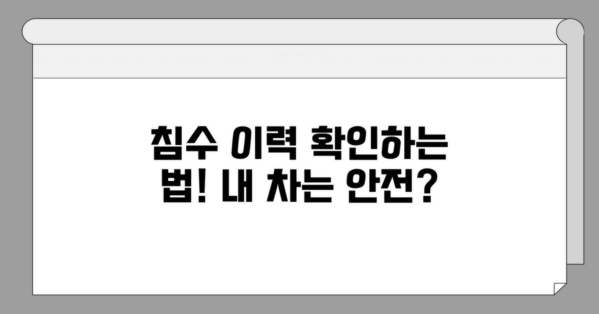 침수 사고 이력 확인 방법