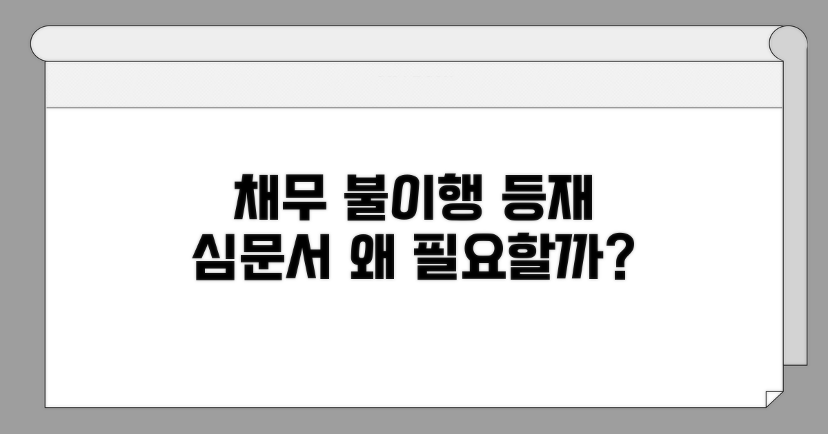 채무불이행자 등재 심문서, 왜 필요할까?