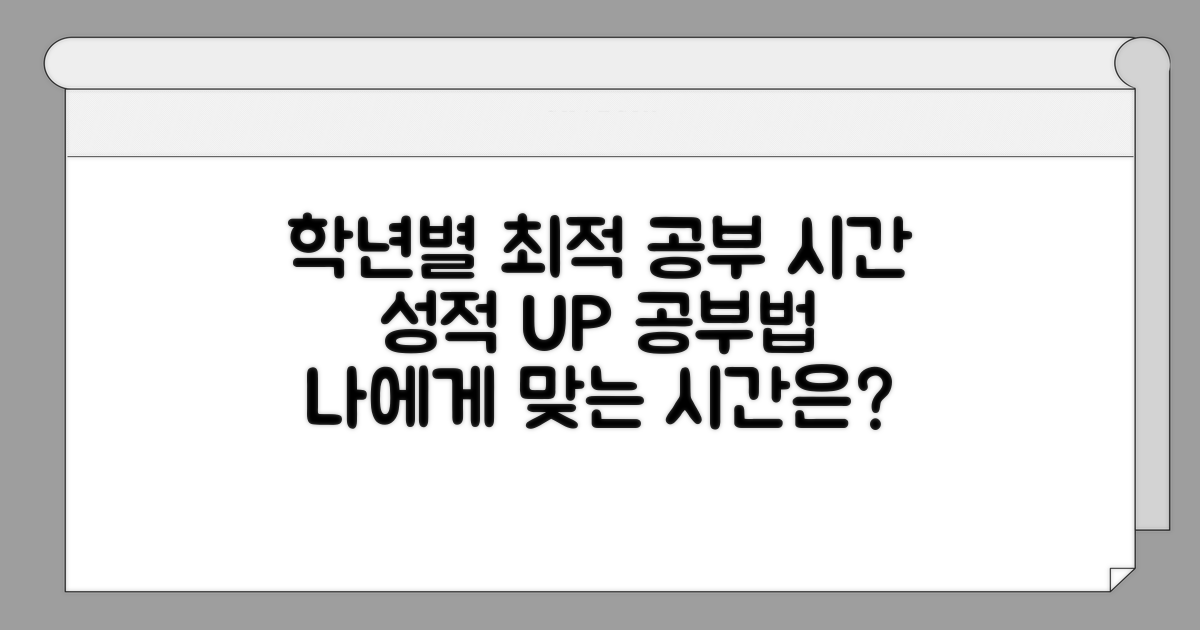 학년별 최적 공부 시간은?