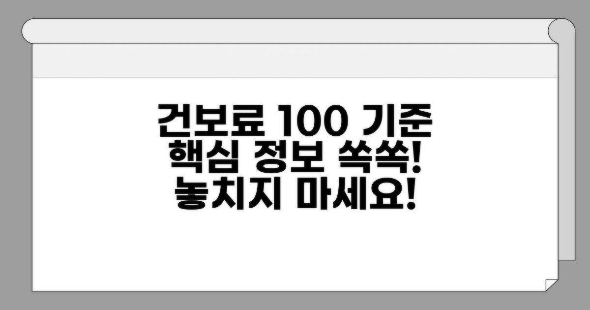 기준중위소득 100% 건보료 핵심 정보