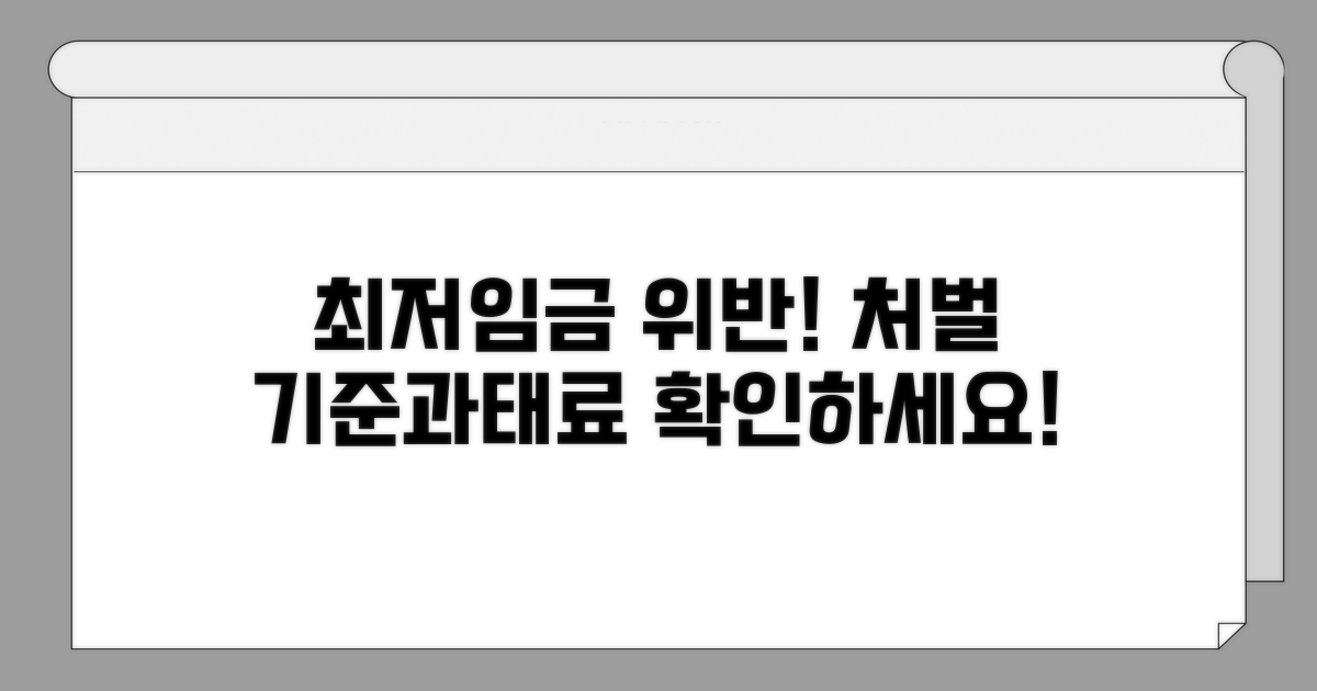 최저임금 위반 처벌 기준과 과태료